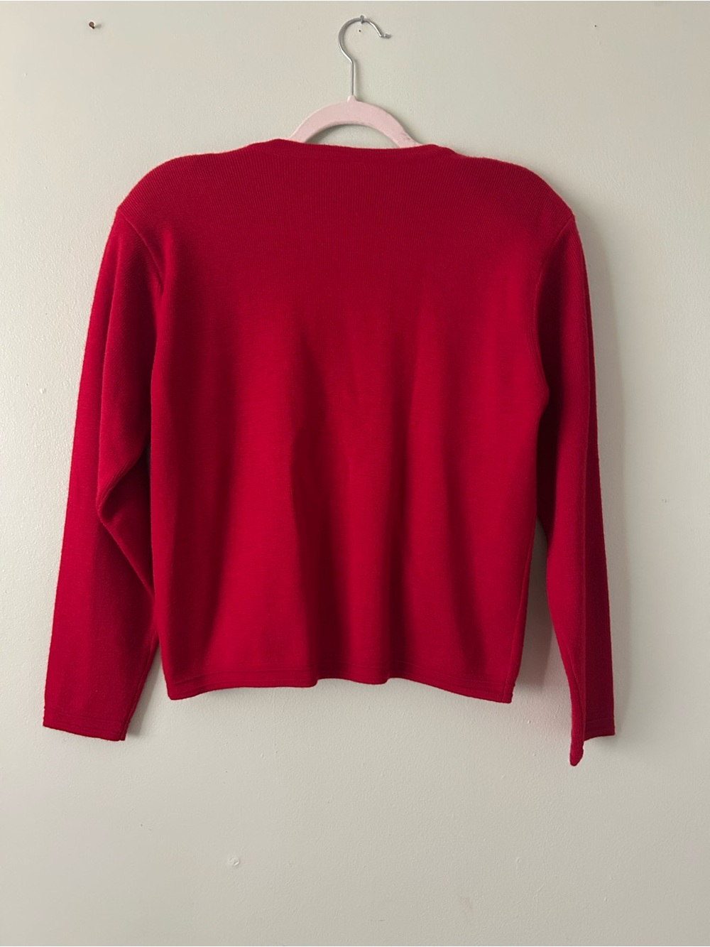 Vintage 80s-90s Talbots 100% Merino Wool Red Cardigan Blazer Sweater Size Small - Picture 2 of 4